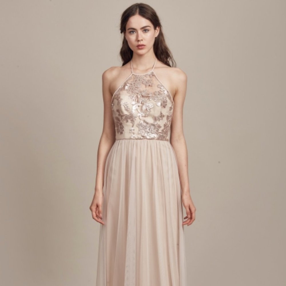 NWT! Amsale Sheridan Fawn Bridesmaids Dress Size 10